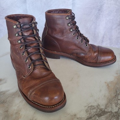 Chippewa 6'' Homestead Heritage Cap-Toe Boots Mens Size 9 D Brown Leather