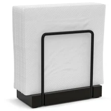 Wican Napkin Holder for Table, Bamboo Iron Standing Napkin Dispenser for Kitchen