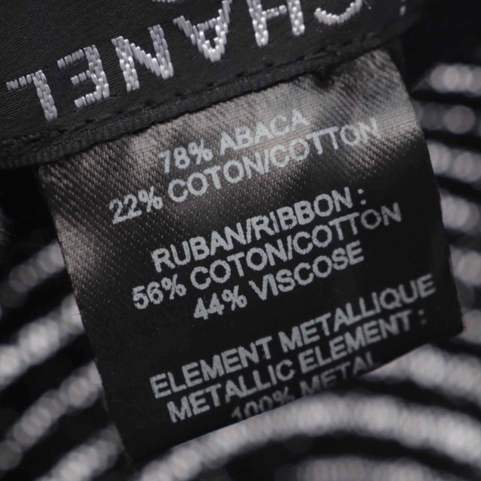 CHANEL Cocomark Hat Fabric/Cotton Black thumbnail 5