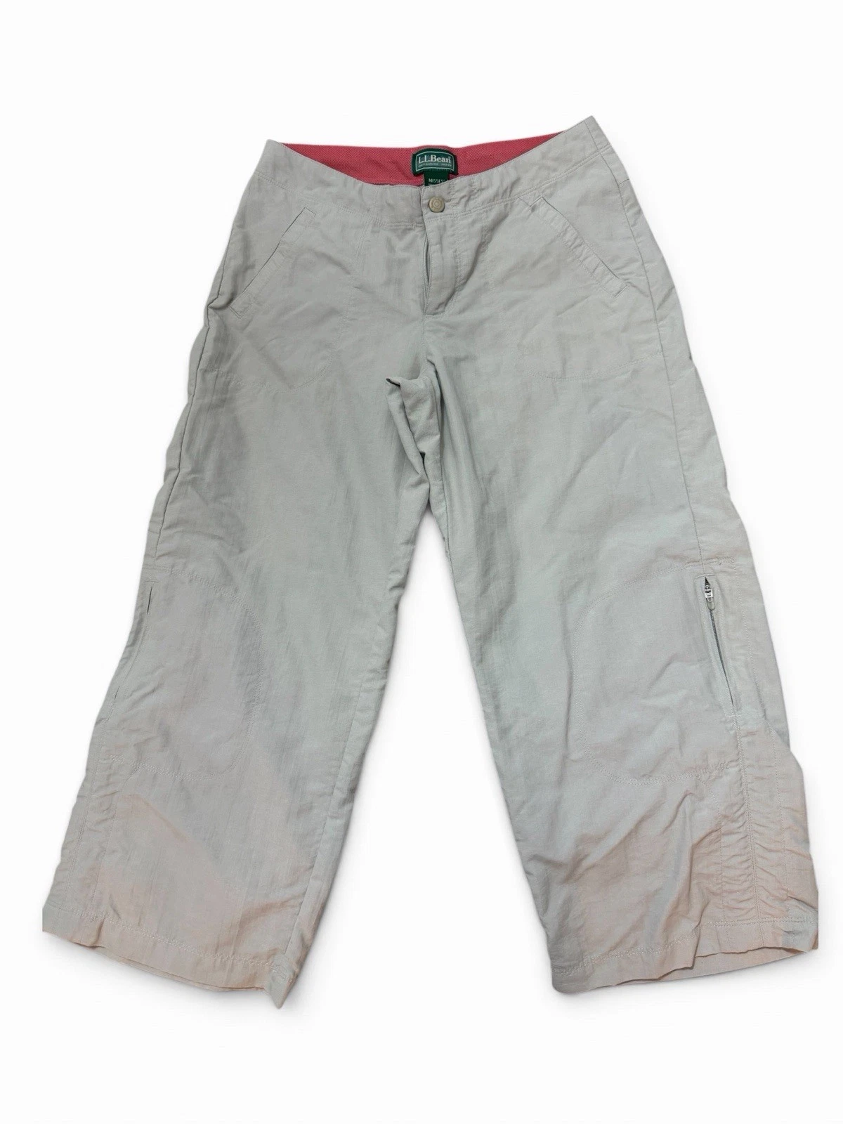 LL BEAN Woman Misses Size 4 Trail Casual Cropped Capri Pants 100% Nylon