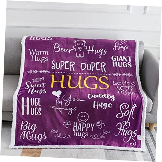 - Super Soft Blanket With Positive Energy Sherpa Fleece Purp