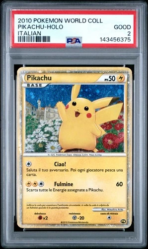 2010 POKEMON WORLD COLLECTION ITALIAN PIKACHU-HOLO PSA 2