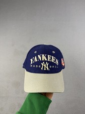 Vintage New York Yankees Hat SnapBack Cap Blue Embroidered MLB Baseball 90s