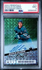 2024 UD CREDENTIALS AUTO-GREEN #111 MACKLIN CELEBRINI 16/25 PSA 9