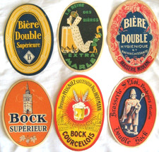 6 Etiquettes Bières : COURCELLOIS , St ELOI , MARLE , SUPERIEUR , DOUBLE , Etc..