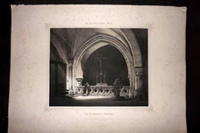 King Ludwig Album 1850's LG Folio Print. Le Seu Cathedral, Barcelona Spain