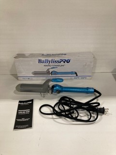 BaByliss PRO 1.5" Nano Titanium Spring Curling Iron Blue/Silver