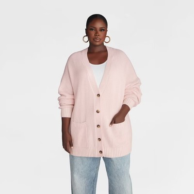 KBB by KAHLANA Women 'The Letterman Cardigan' - Pink 2X