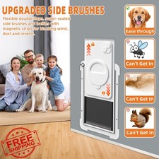 MIAOTONG XL Dog Door Wall Mount Double Flap Steel Frame Telescoping