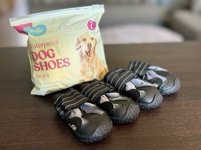 Pitpet Waterproof Dog Shoes Size 1 Grey / Black NEW - Size Guide In Photos