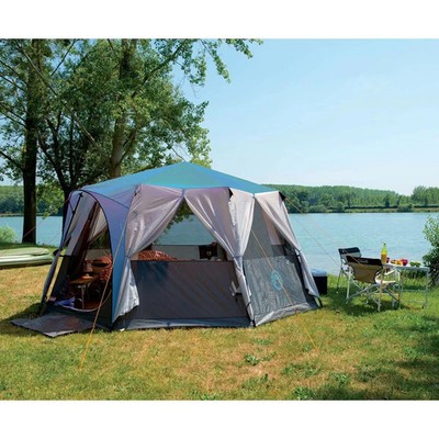 Coleman Cortes Octagon 8 Mann Zelt blau WeatherTec Familie Camping Glamping Jurte