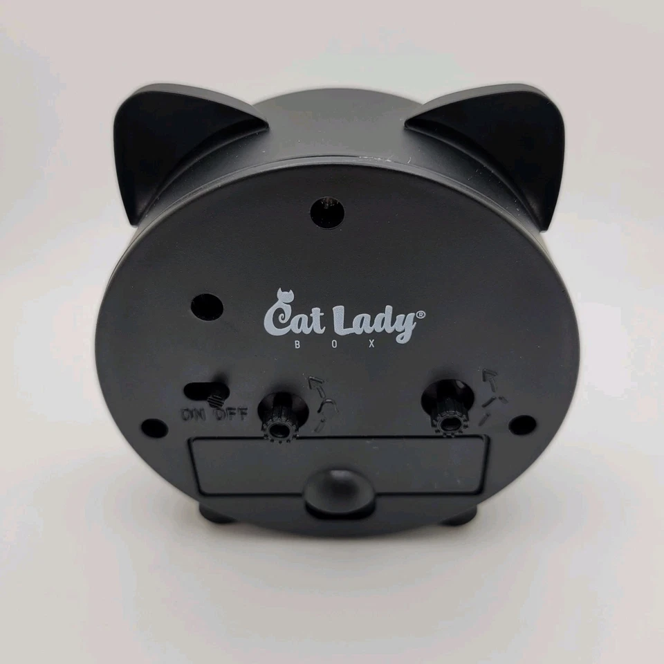 NEW Cat Lady Analog Alarm Clock Adorable Black Cat Ears Non-ticking Compact NIB - Image 4 of 4