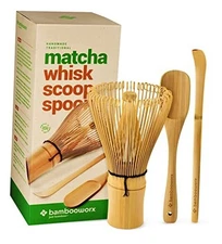  Matcha Whisk Set - (Chasen), Traditional Scoop (Chashaku), Tea Bamboo Whisk