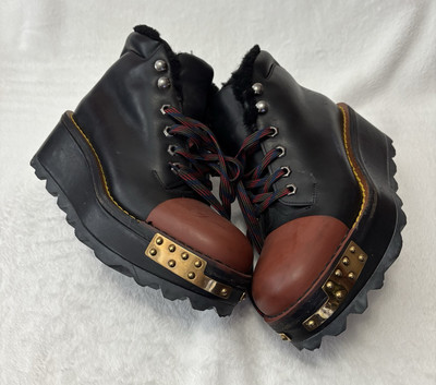 PRADA WOMEN'S SHOES, MONOLITH MODEL IN LEATHER AND SHEARLING FUR US 8 EU 39