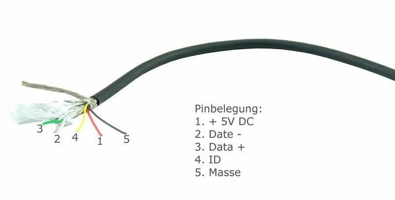 1m Micro USB Cavo di Prolunga (5 Pin), Completamente Cablato, Doppio Schermato - Immagine 2 di 2