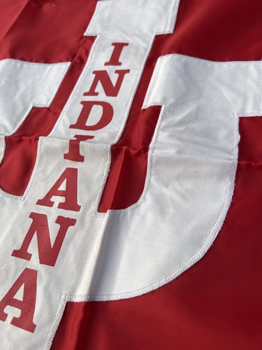 Vintage Full Size Indiana Hoosiers Pendant Flag Hand Stitch By Melville 36”x59” - Picture 7 of 7