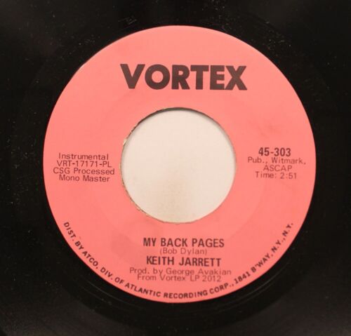 Jazz NM ! 45 Keith Jarrett - My Back Pages / Lay Lady Lay Auf Vortex - Photo 1/2