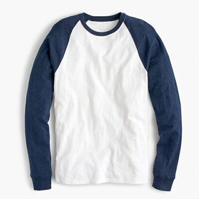 J Crew Slub jersey baseball T-shirt H7471 Navy Small