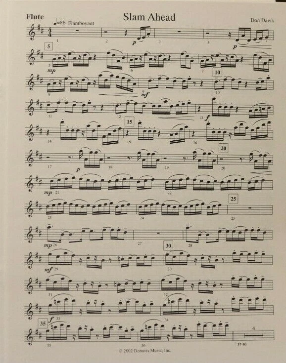 Flute, Viola & Harp: Slam Ahead by Don Davis New Unplayed publisher price $16.00 - Image 2 of 4