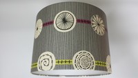 Atomic-sanderson 50s Collection Wallpaper Lampshade ,.(grey/lime). Atomic-sanderson 50s Collection Wallpaper Lampshade ,.(grey/lime).
