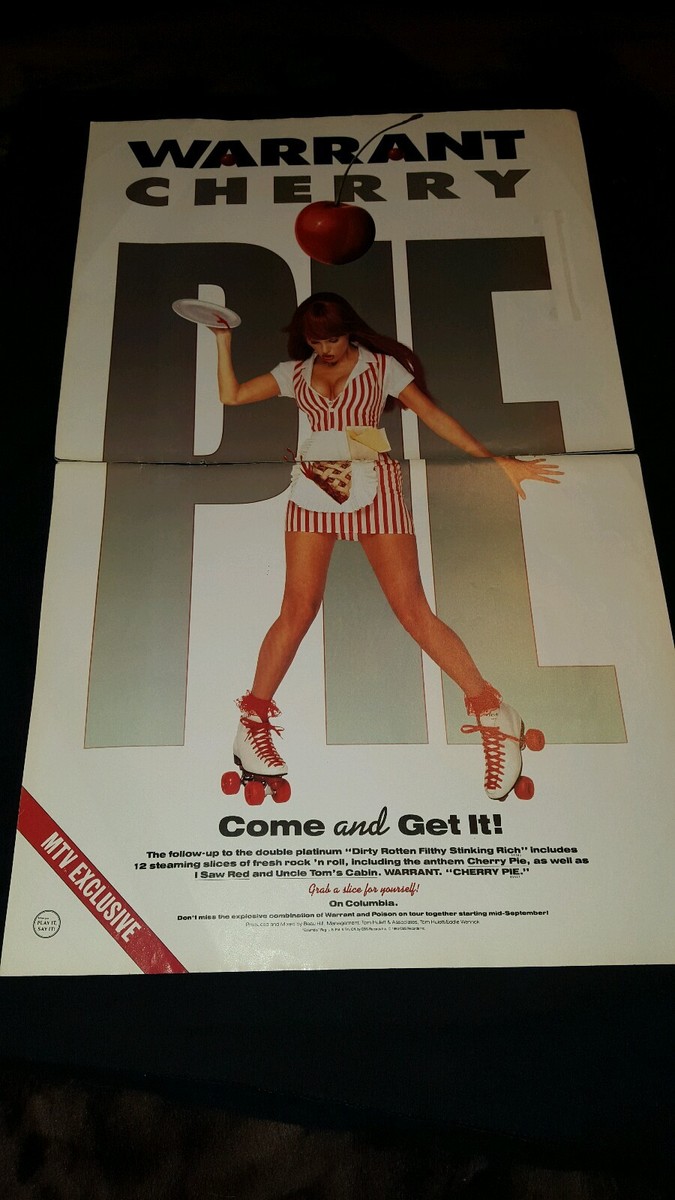 Warrant Rare Original Cherry Pie Promo Poster Ad Framed! | eBay