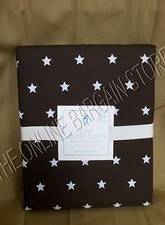 Pottery Barn Kids PBK Organic Star Bed Dorm Duvet Cover Twin Chocolate