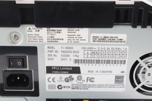Fujitsu Fi-5650C High Speed Pass Through Document Scanner - Missing Top Tray - Picture 8 of 8