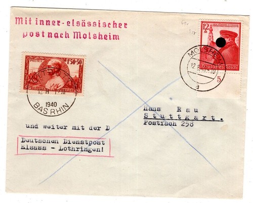 Alsace INNER ALSATIAN POST in MF with FR from MOLSHEIM (AA9082)