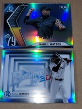 2022 Bowman Baseball Khalil Watson Bowman In 3d And Top 100 Insert.