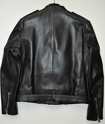 SAINT LAURENT L02 Belted Motocross Biker Moto Leather Jacket Size