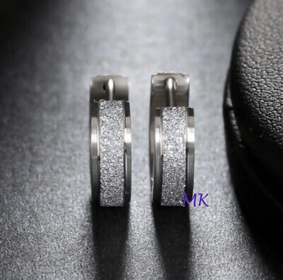 Huggie Hoop Earrings Gold Silver Stainless Steel Men Women - Pair - Image 3 of 4