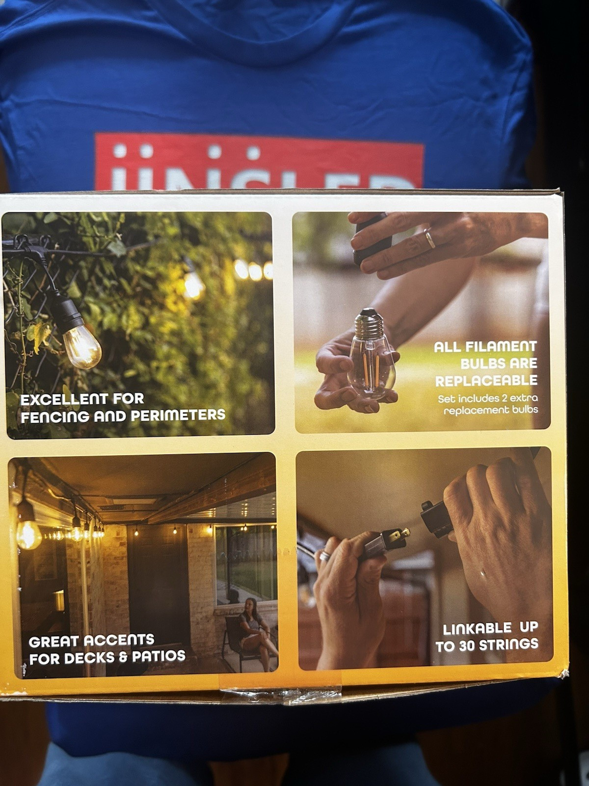 EcoScapes Outdoor LED Cafe Lights (24 bulbs, 48 ft.), String Eco Lights Linkable