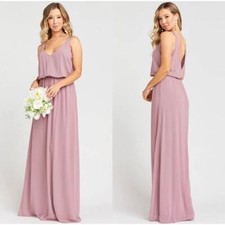 SHOW ME YOUR MUMU Dress Medium Purple Kendall Maxi Lilac Lavender Chiffon NEW