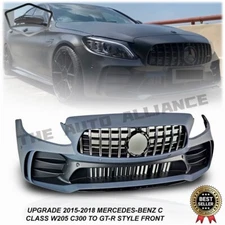 For 2015-2018 Mercedes Benz C Class W205 Upgrade to GT-R Style Front Bumper Kit