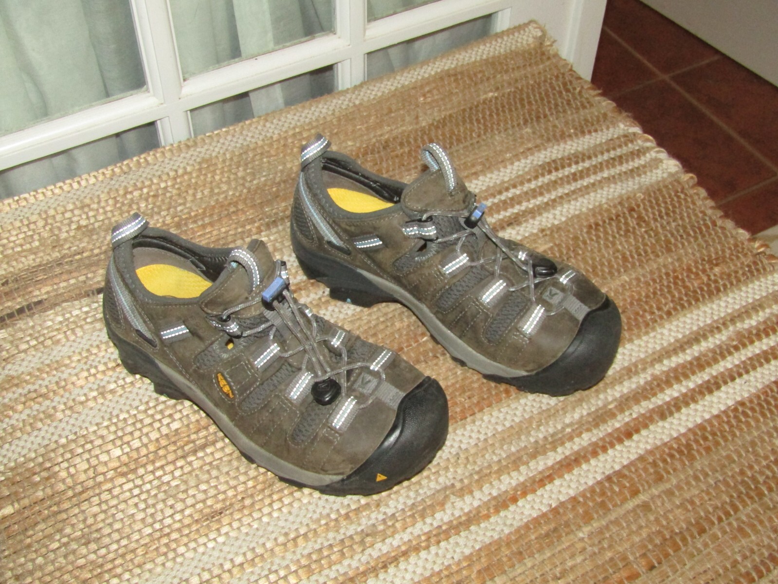 Scarpe da lavoro Keen donna 6 W larghe Atlanta Cool ESD punta acciaio marrone trail sneaker