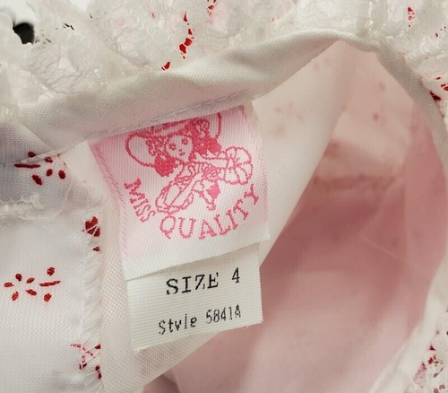 BEAUTIFUL VINTAGE MISS QUALITY RUFFLE LACE DRESS SIZE 4 - Picture 3 of 5
