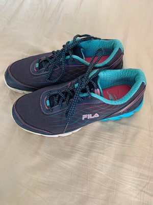 navy blue and pink sneakers