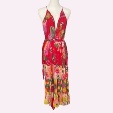 Farm Rio Macaw Tiered Midi Dress Size Large Perfect Summer Dress!