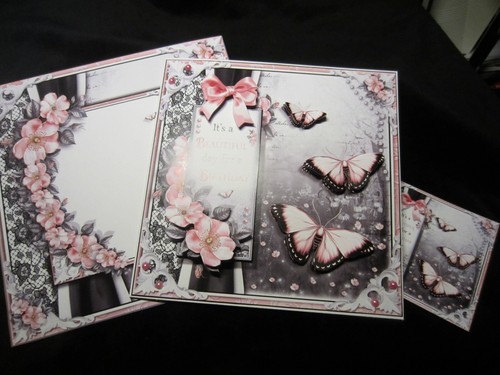 Handmade Butterfly Themed Birthday card size 7'' x 7'' & Matching Envelope - Picture 1 of 8