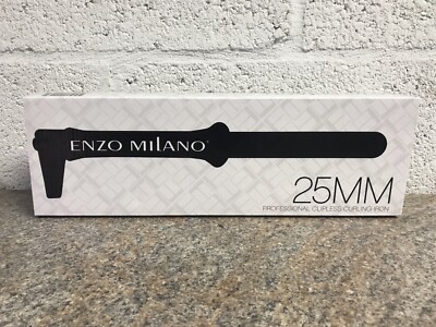 Enzo Milano 25mm Clipless Curling Iron Wand Black Glove Styling DVD NEW