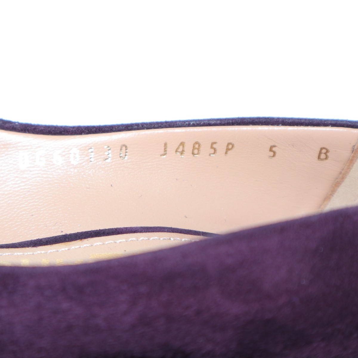 Salvatore Ferragamo Wedge Pumps Fiamma Womens 5B Plum Purple