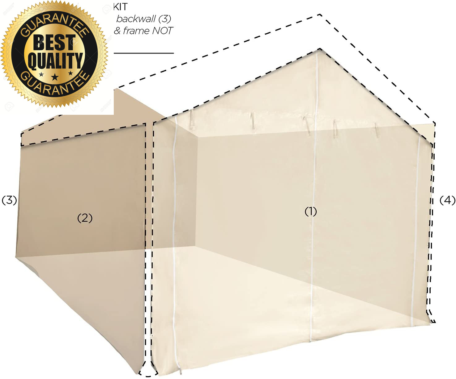 Quictent Beige Car Shelter 10'X20' Heavy Duty Carport Storage Canopy Shed Garage