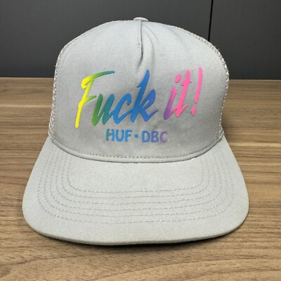 HUF ''F**K IT'' HUF DBC Gray Mesh Trucker Adjustable SnapBack Hat Cap