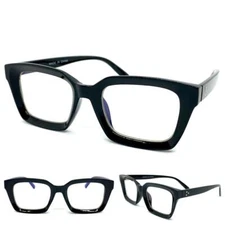 Classic Elegant Retro Non Prescription Computer EYE GLASSES Black Optical Frame