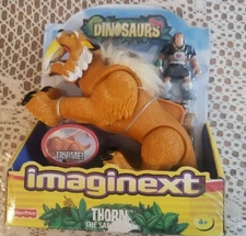 Fisher Price Imaginext Thorn the Sabertooth With Caveman & Accessory - NEW Read