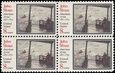 US Stamp #1433 - 1971 8¢ John Sloan,  EzGrade™ XF, MNH OG (block of 4)
