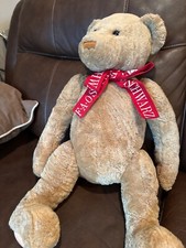 FAO Schwarz Plush Bear Large Brown with Red Ribbon 2000 24