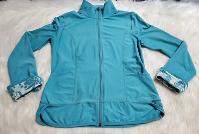 ジャケット・アウター ohne k-dart jacket light teal 46 Danskin Now Women Small 4/6 Long Sleeve Zip Front Lightweight