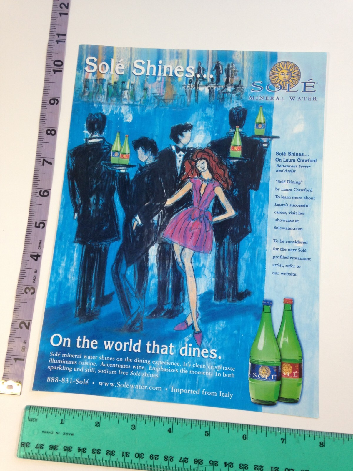 Mag Clipping - artist Laura Crawford painting Solé sparkling water Print Ad 2002