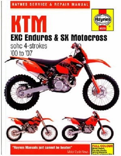 HAYNES SERVICE MANUAL KTM 400 EXC, 520 EXC & 525 EXC 2000-07, 250